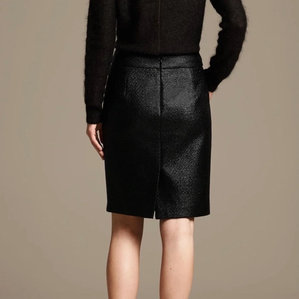 Banana Republic Coated Tweed Pencil Skirt